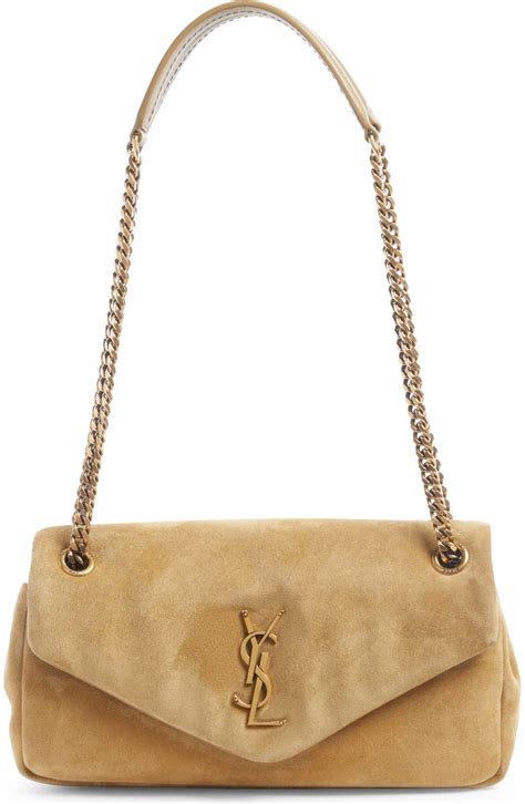 Saint Laurent Calypso Calfskin Suede Shoulder Bag